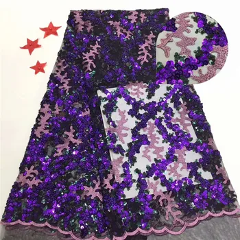 

Amazing party dress cloth tulle lace fabric fashion net lace cloth with sequins for sexy dress RFN82(5yards/lot)