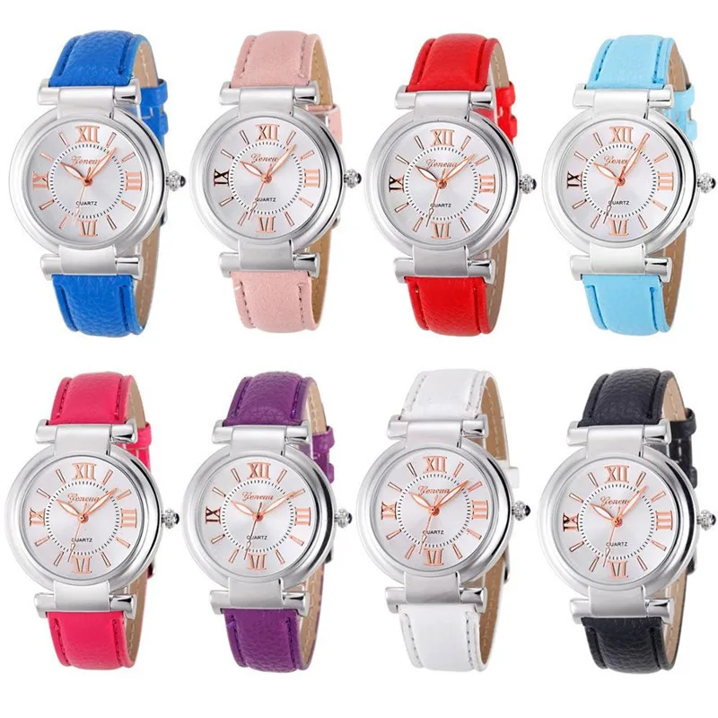 

Korean-style Fashion Simple Style Women's Quartz Watch Roman Numerals Large Dial Belt Watch Foreign Trade Hot Sales