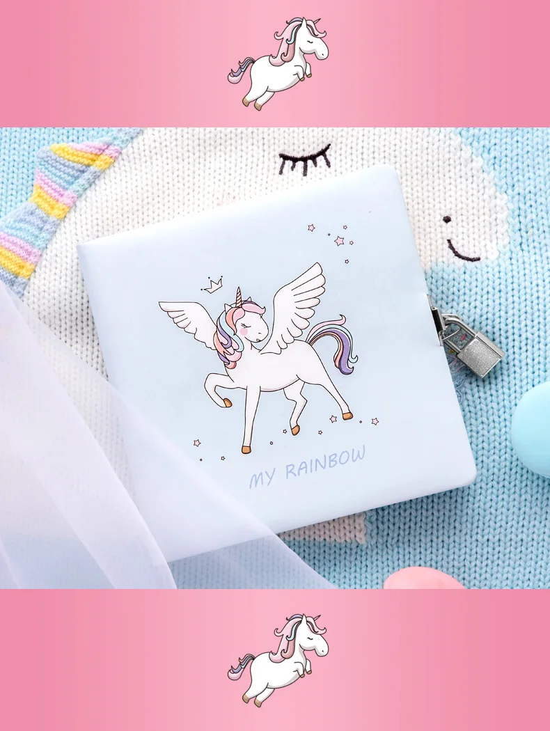 1 шт. Новое поступление PU Единорог Codebook с замок для дневника блокнот пароль блокнот детский подарок на день рождения программа школьные канцелярские принадлежности