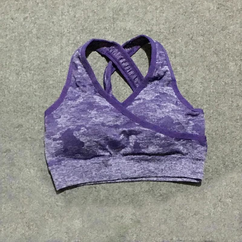 2 шт. Камуфляжный фитнес-набор VIP - Цвет: purple 1 camo bra