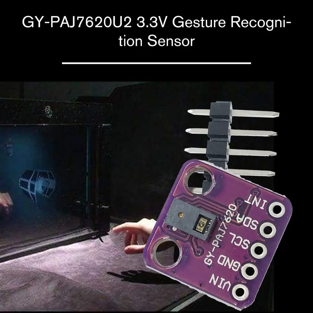 GY-PAJ7620U2 3,3 В модуль датчика распознавания жестов 9 датчик движения вверх/вниз/влево/вправо/Push/Pull/CW/CCW/Wave