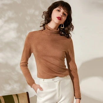 

Wool sweater for women turtleneck cashmere pullover long sleeves thin warm jumper winter autumn elegant female clothing