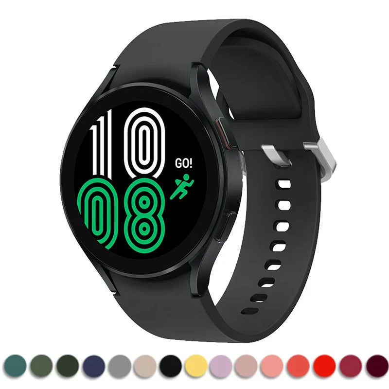 

Ремешок силиконовый для смарт-часов Samsung Galaxy Watch 4 classic, спортивный браслет для Galaxy Watch 4 44 мм 40 мм