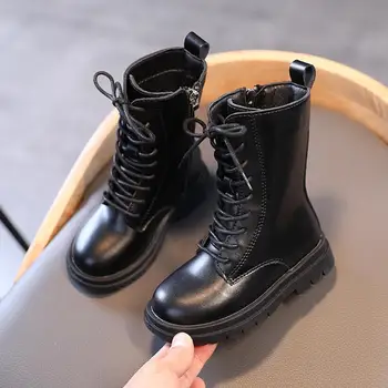 

2020 New Winter Children Shoes PU Leather Waterproof Martin Boots Kids Snow Boots Brand Girls Boys Rubber Boots Fashion Sneakers