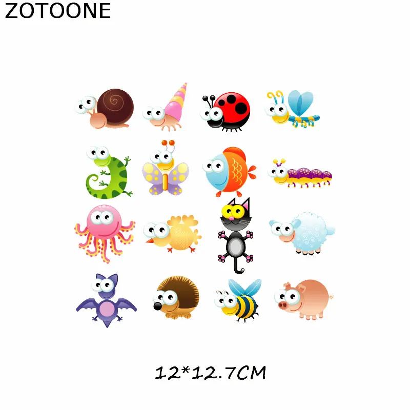 ZOTOONE/Милая футболка с нашивками в виде животных для тела с нашивкой в виде утюга моющиеся аппликации для детей, одежда с теплопередачей - Цвет: ZT0525