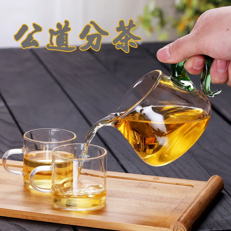 Стеклянный прозрачный поднос для чая Gong Dao Bei из боросиликата большой