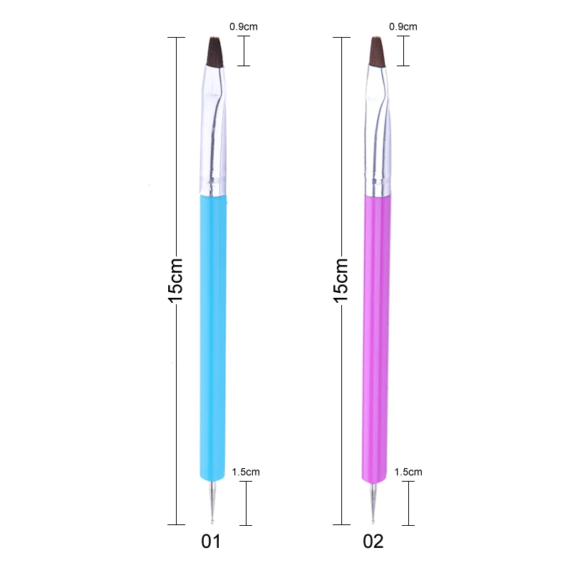 1 шт. двухсторонняя кисть для дизайна ногтей акриловая УФ-Гелевая Лаковая Ручка для очистки мягких волос Красочный Рисунок для нанесения УФ-геля ручка инструменты для дизайна ногтей