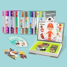 Livre magnétique Intelligent pour enfants, puzzle 3D, jeu d'entraînement du cerveau, jouets éducatifs, cadeau de noël