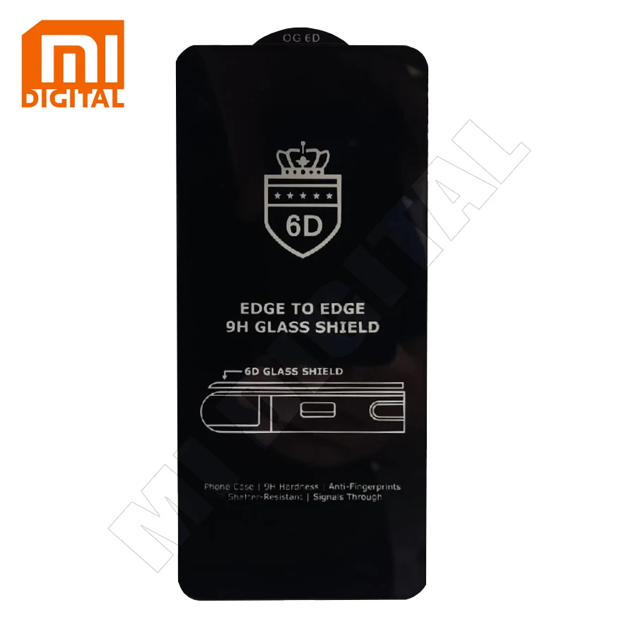 Стекло защитное OG 6D для Xiaomi Redmi Note 9 Черное (Техпак) | Мобильные телефоны и
