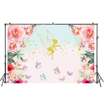 

HUAYI oil painting photo photography fairy and flowers backdrop girl birthday photo background photography props w-36854