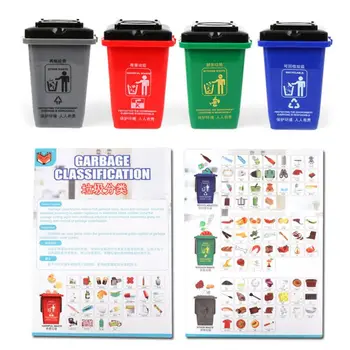 

Mini Garbage Classification Sorting Toys Trash Can with 100pcs Cards Interactive Parent-Child for Children Early Learning