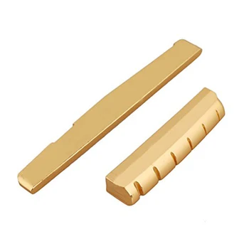 

HOT-72mm Bridge Saddle Nut Red Brass 6-String Guitar Bridge Saddle Nut with 6 Guitar Pins for Folk Guitar
