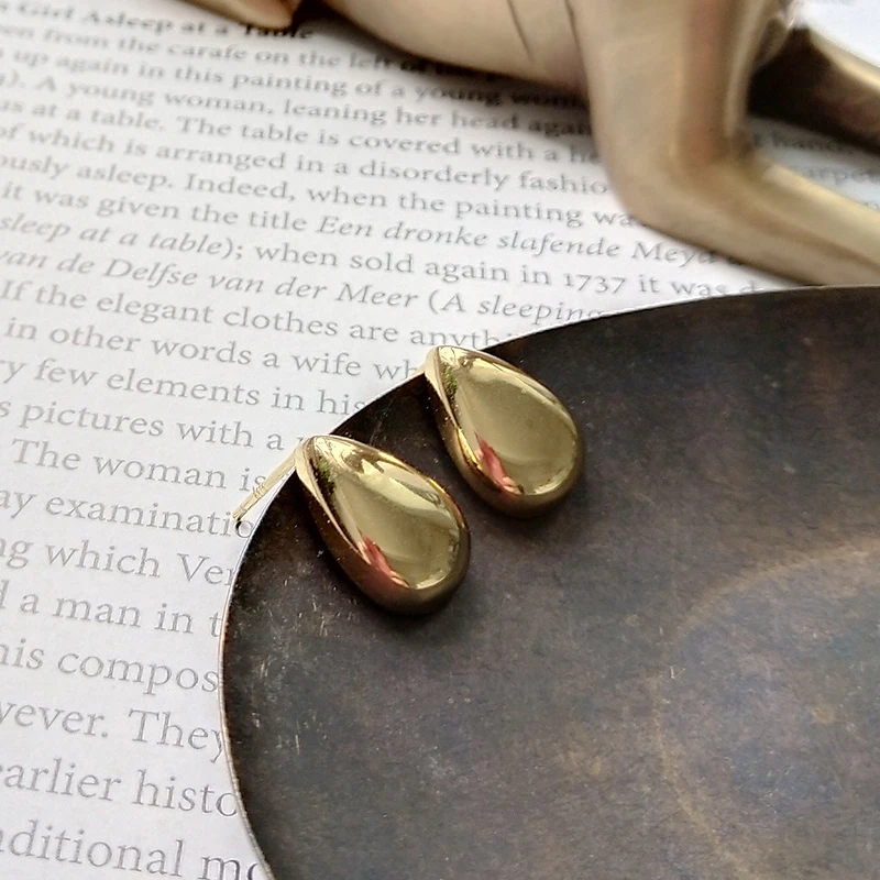 

Fashion 925 Sterling Silver Water drop Stud Earring Teardrop Water drop Raindrop Hot Sale Gold Jewelry For Women Valentine Gifts