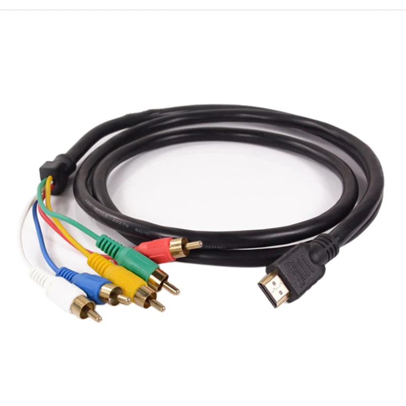 1pc Male To 5 Rca Cable Of Male To 5