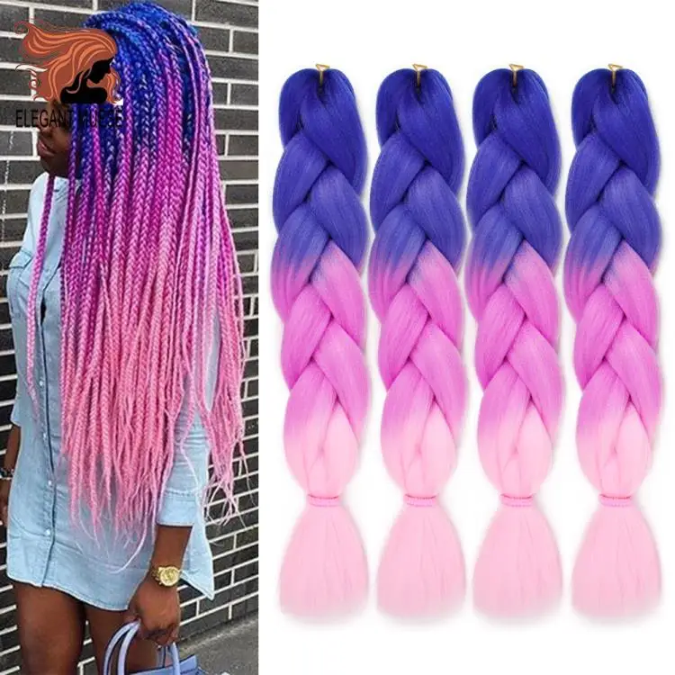 أنيقة موس 6 قطعة ضفائر شعر الاصطناعية أومبير الكروشيه الضفائر الشعر التمديد ضفائر شعر 24 بوصة 100 جرام جديلة جامبو شراء متجر نادي Unohama