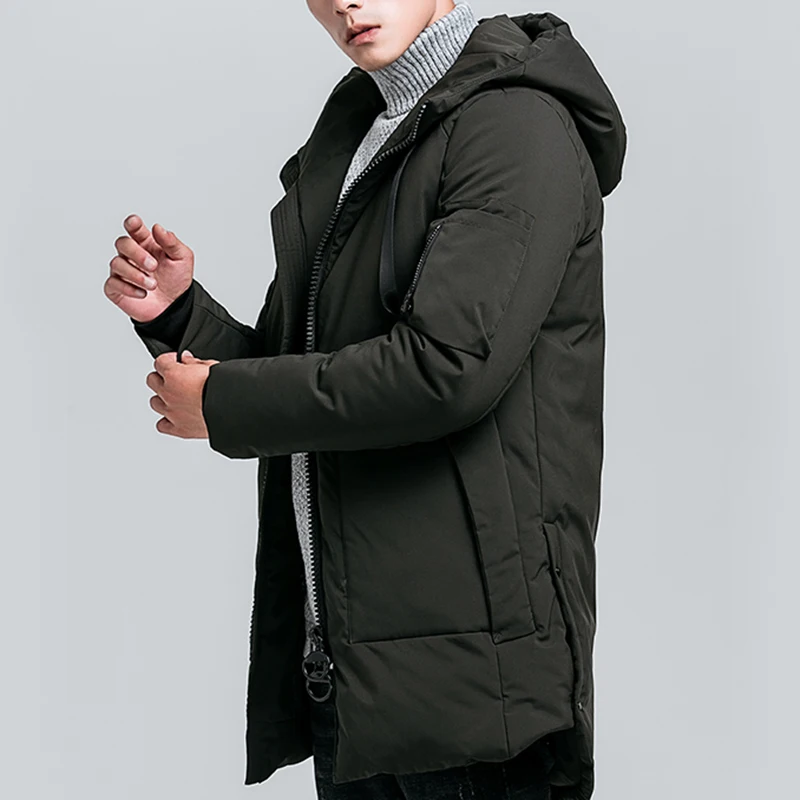 Covrlge, мужская куртка на молнии с капюшоном, парка,, зимняя, одноцветная, длинная, простой стиль, мужская куртка, теплая, подходит для мужчин, MWM094