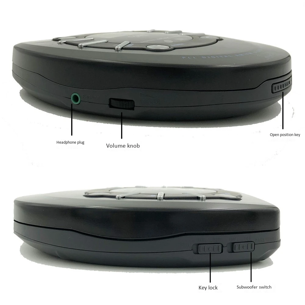 Portable CD player walkman bass boost system high quality music shockproof discs LCD display 3.5 mm audio interface CD-R-RW disc