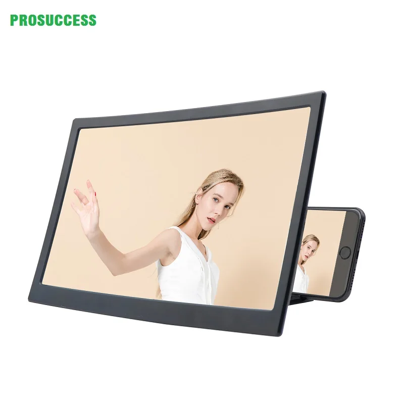 L6 12 inch Curved Phone Screen Amplifier HD 3D Video Mobile Phone Magnifying Glass Stand Bracket Foldable Holder Projector phone screen amplifier