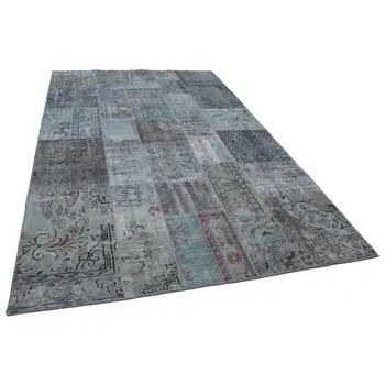 

198x300 Cm Blue Handmade Patchwork Rug-6x10 Ft