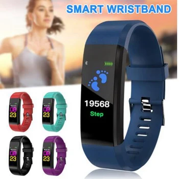 

New 115plus Smart band Fitness Tracker Step Counter Smart Bracelet Anti-Lost Call Reminder for Android IOS