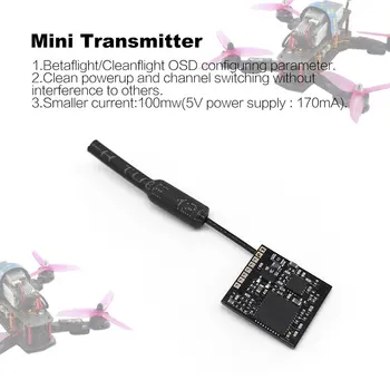 

EWRF e7082VM 5.8G 40CH 100mW Power Adjustable FPV Transmitter Support Smart Audio Betaflight Cleanflight OSD Mini Transmitter