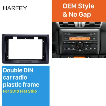 

Harfey Double Din 9 inch Car Radio Panel for 2010 Fiat Stilo Fascia Frame Dash Mount Kit Trim Refitting Installation Plate