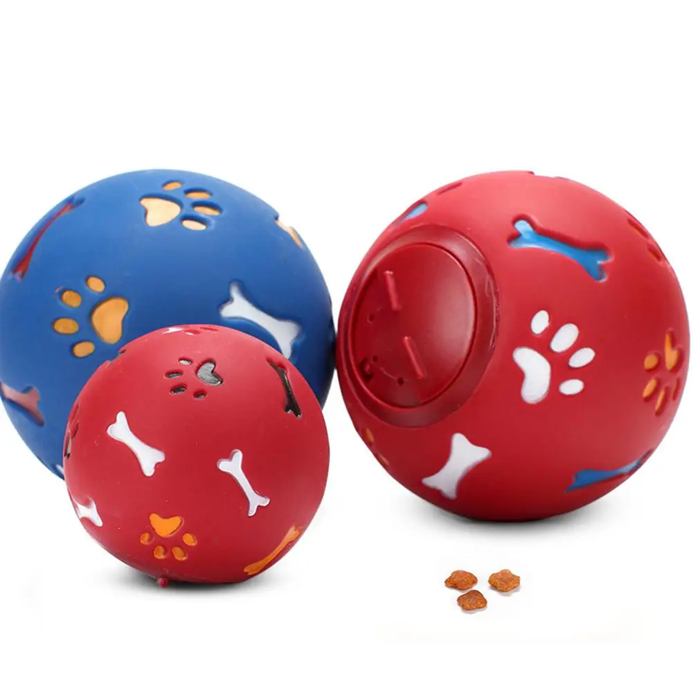 

Pet Dog Toys Funny Interactive Elasticity Ball Cat Food Training Dog Ball Chew Toys Food Container Pet Tumbler Toy