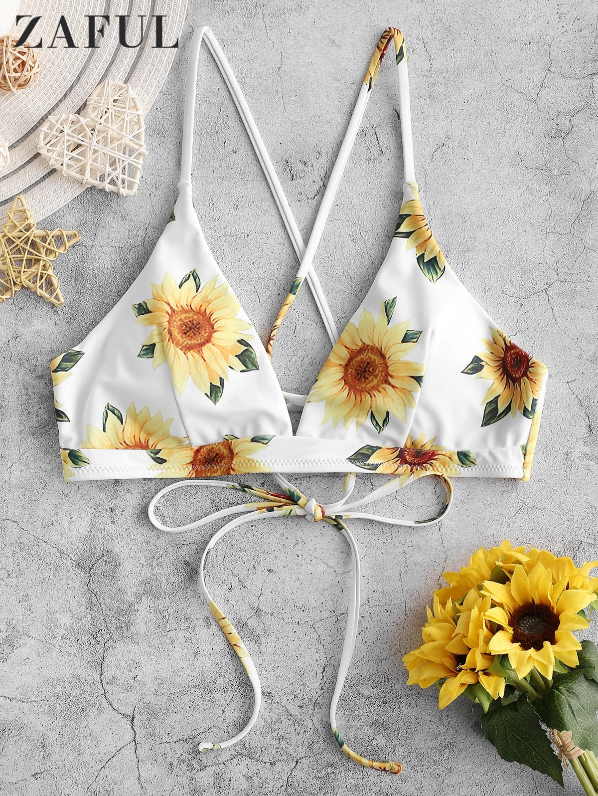ZAFUL Top Bikini con estampado de para mujer, de baño con corpiño, traje de baño Sexy Floral para playa y verano|Conjuntos de dos piezas| - AliExpress