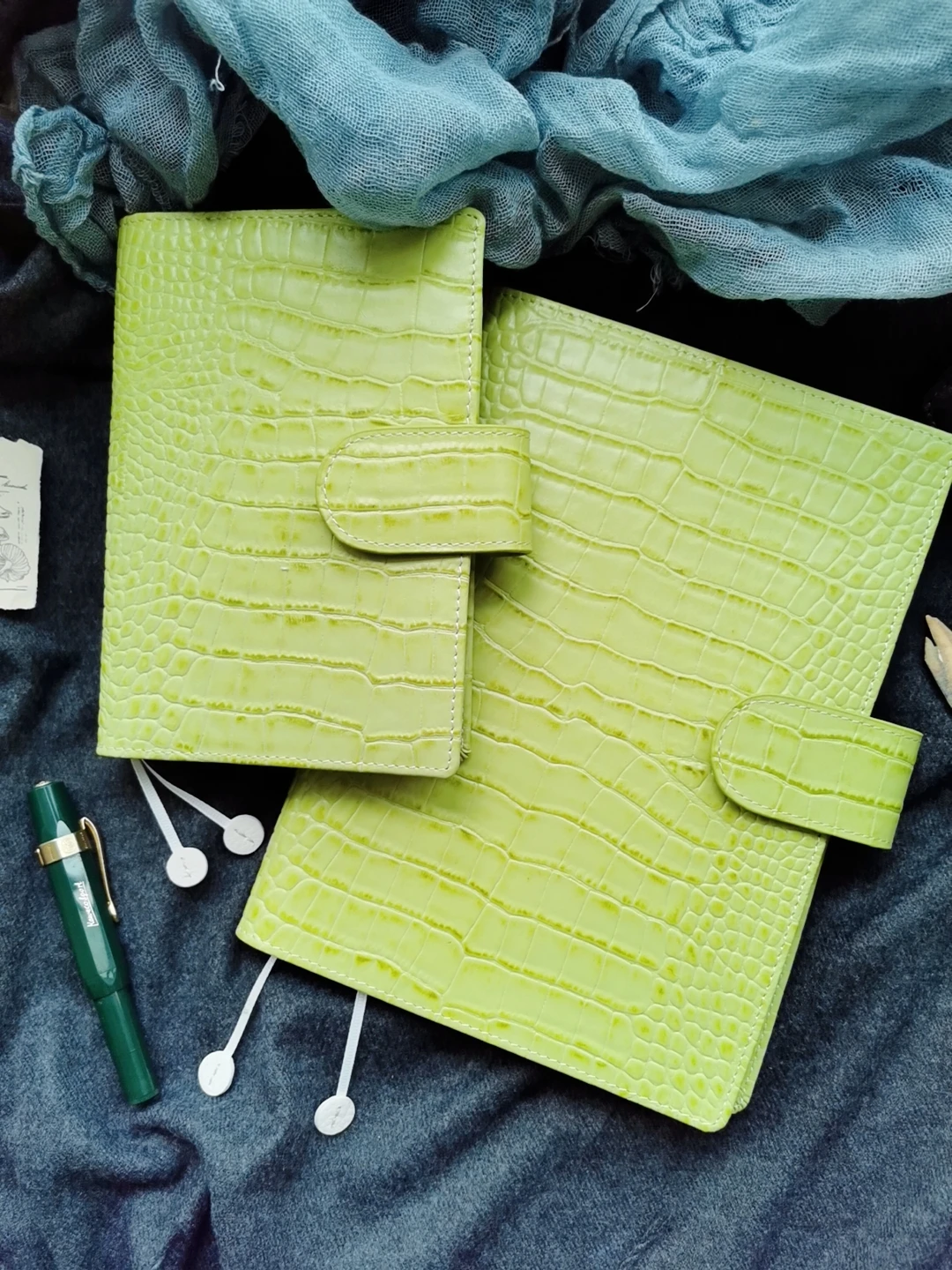 Супер крутой ручной работы зеленый чехол из натуральной кожи A5 A6 костюм для стандартных приспособленных бумажных книг DIY Дневник принадлежности