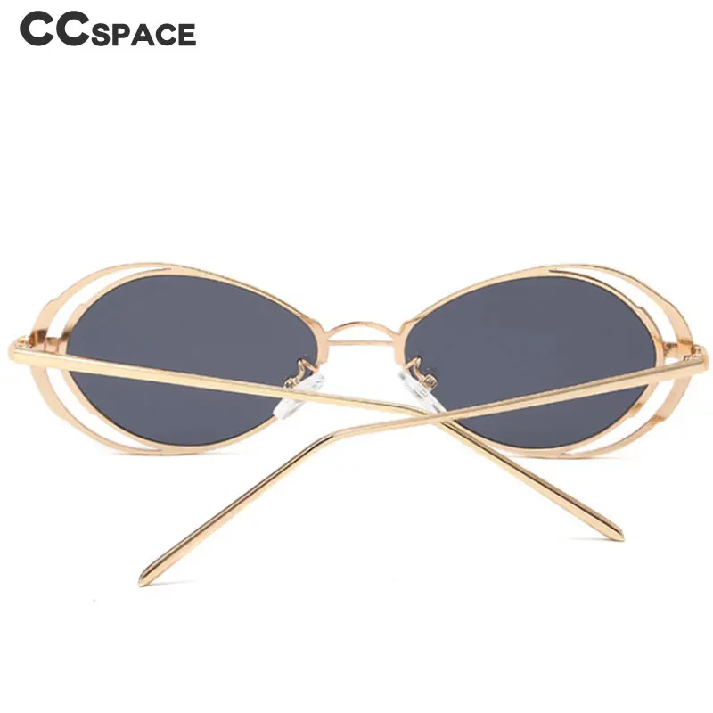 47159 Овальные Полые солнечные очки в стиле панк, индивидуальная металлическая маленькая оправа, очки для мужчин и женщин, UV400