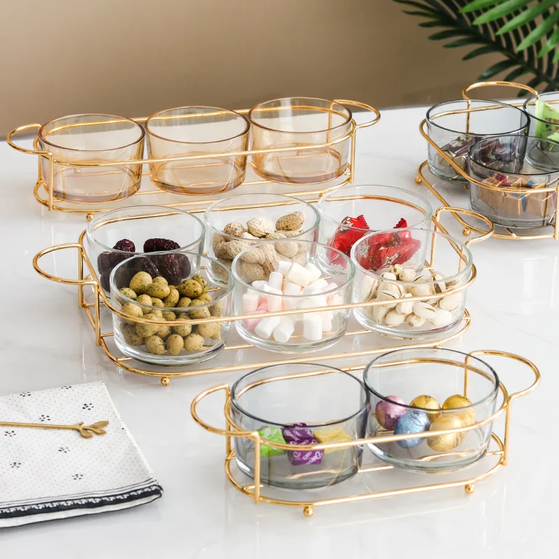 Nordic Fruit Dessert Snacks Serving Platter Glasses Bowl With Lid Party Candy Nuts Salad Dishes Plate Cake Food Kitchen Plate