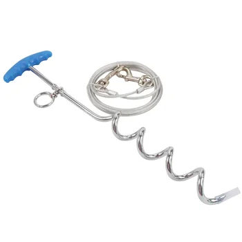 

Tie Out Aluminium Sheath Handheld Leash Steel Wire Outdoor Walking Pet Safety Practical With Cable Training Travel Dog Harness