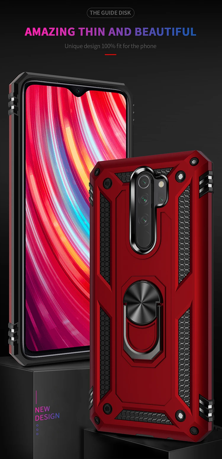 Shockproof Phone Case With Finger Ring For Xiaomi Redmi Series_voghion.com