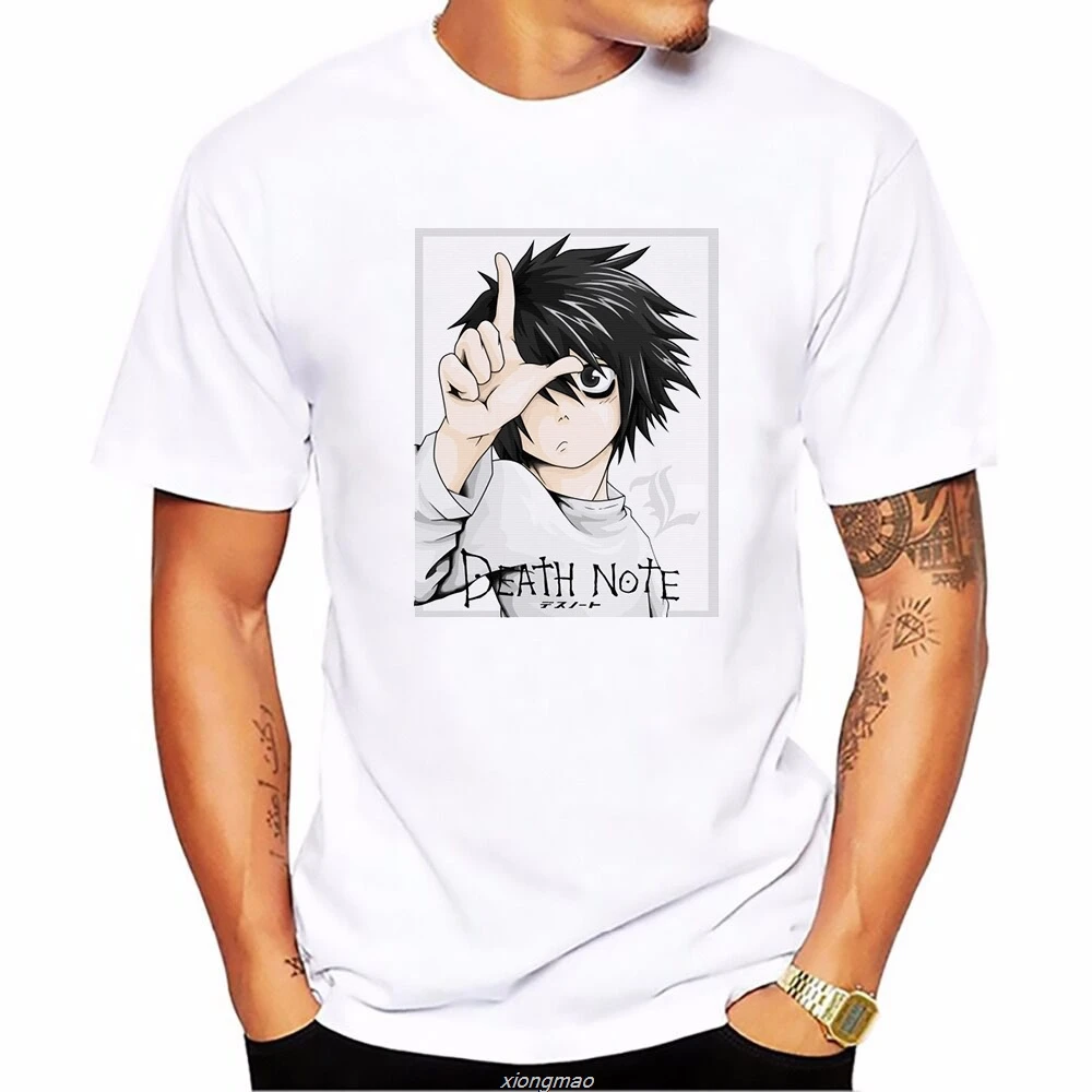 Новинка лета 2019 Мужская футболка с коротким рукавом и принтом deathnote ryuku ryuk