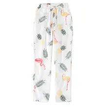 Пижамы для женщин двойной хлопчатобумажной пряжи длинные брюки женские домашние брюки