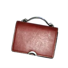 Женская маленькая сумочка ручной работы из натуральной кожи растительного дубления с металлической ручкой, серебряная сумочка с ремешком на цепочке, женская сумка через плечо