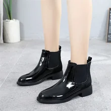 negro de charol botas de cuero para la mujer – Compra negro de charol botas  de cuero para la mujer con envío gratis en AliExpress version