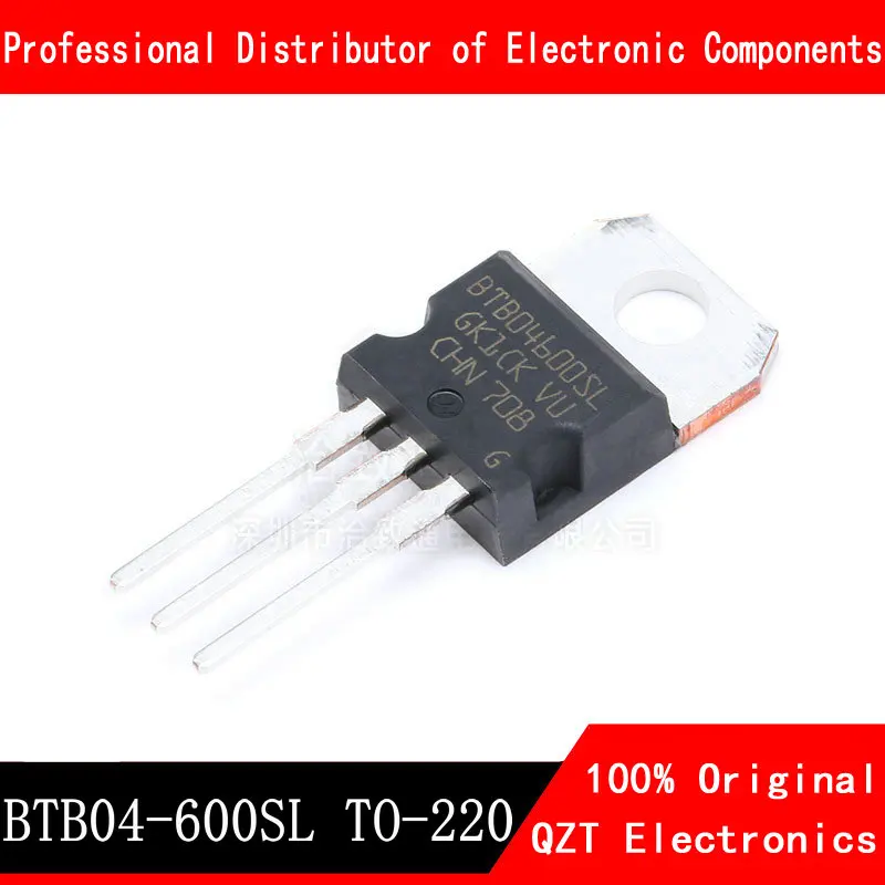 10PCS/lot BTB04-600SL BTB04-600 BTB04 Triacs 4 Amp 600 Volt TO-220 new original IC 10pcs btb04 600b btb04 thyristor to 220 4a 600v dip triac large chip