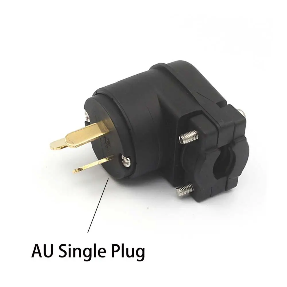 AU Single plug Студенческий HiFi локоть золотое покрытие США/AU/EU разъем питания IEC разъем музыкальный компакт-диск фильтр динамик усилитель переменного тока Шнур питания Кабельный штекер - Цвет: AU Single plug