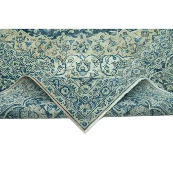 

290x472 Cm Blue Handmade Overdyed Large Area Rug-9x15 Ft