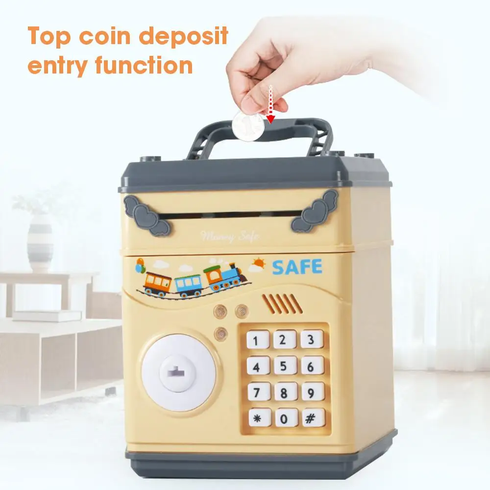 Музыкальный Мультфильм электронный пароль ATM Копилка денежная монета может авто прокрутки бумажная коробка для экономии денег для детей Детский подарок