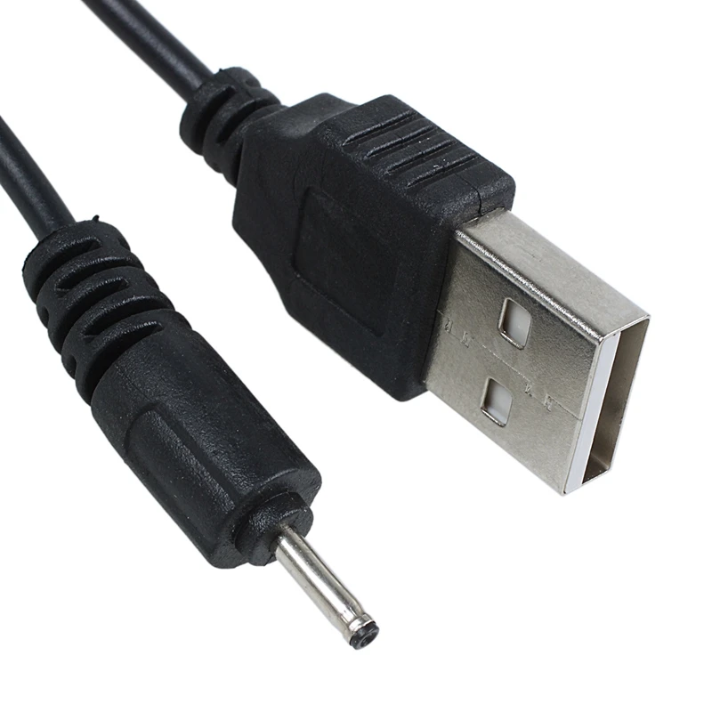 Черный DC 2 мм USB кабель для зарядки 50 см для Nokia N78 N73 N82