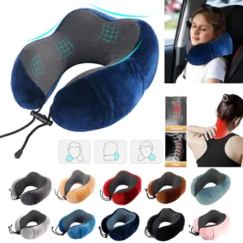 

U-shaped Travel Pillow Memory Foam With 360-Degree Head Support Comfortable Neck Soft Pillow for Airplane Car Home