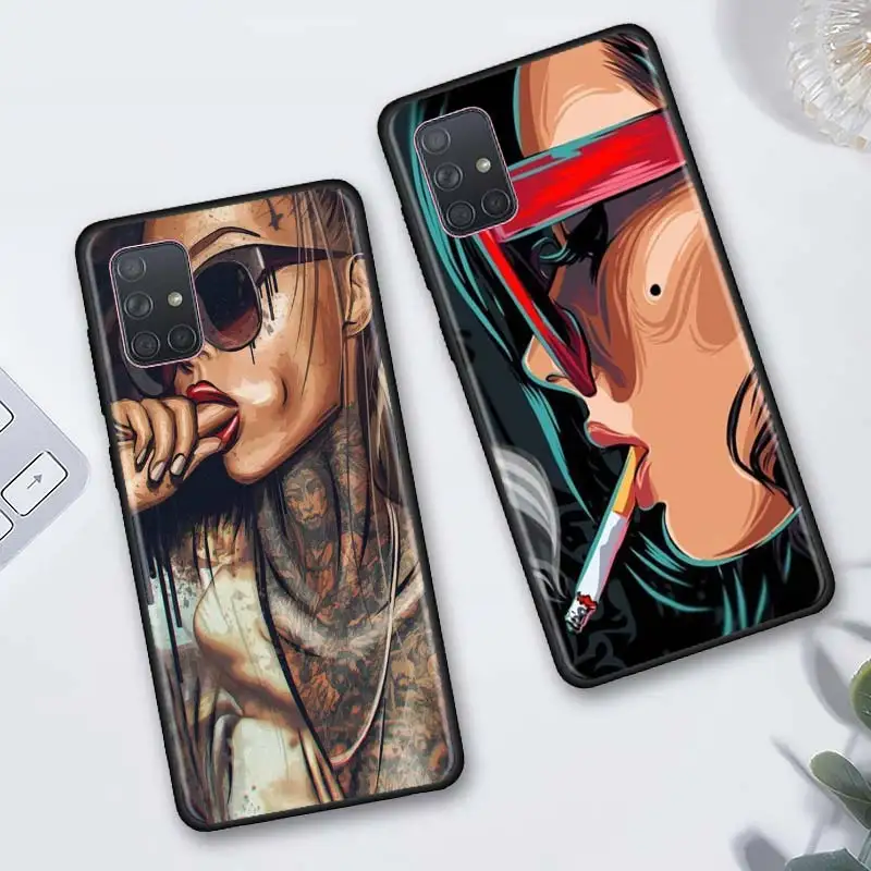 Силиконовый чехол для Samsung Galaxy A51 A71 5G A80 A70 A70s A50 A50s A40 A30 A20 A10 TPU крышка татуированные