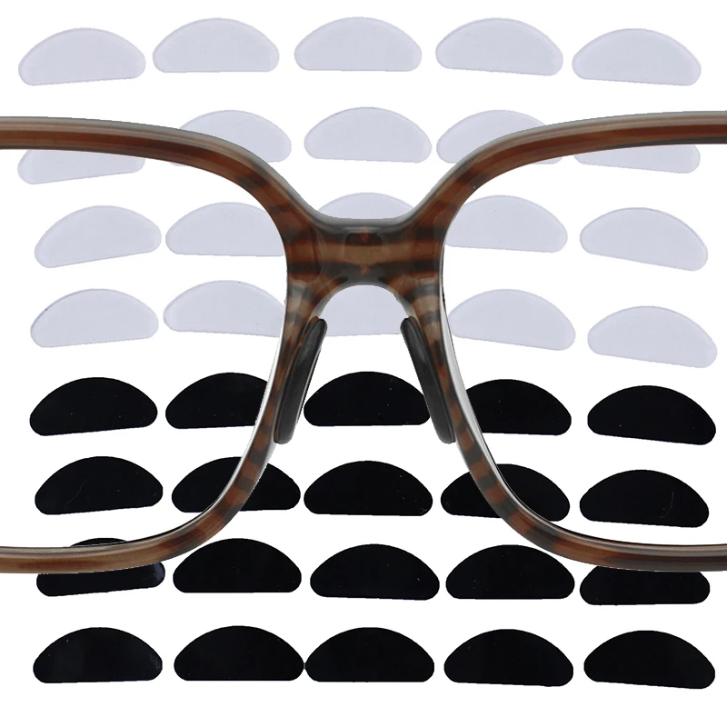 Glasses Nose Pads 25Pairs Adhesive Silicone Non-slip Thin For Glasses Eyeglasses