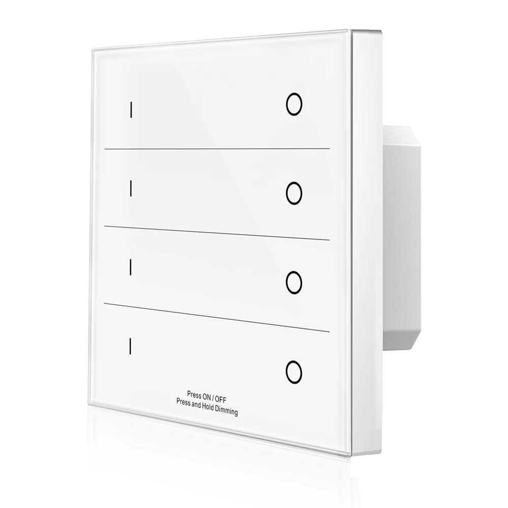 

1-4 Zone Wall Mount Touch DMX512 master 0～100% dimming controller Can use RF2.4G remote control or work as stand-alone Module