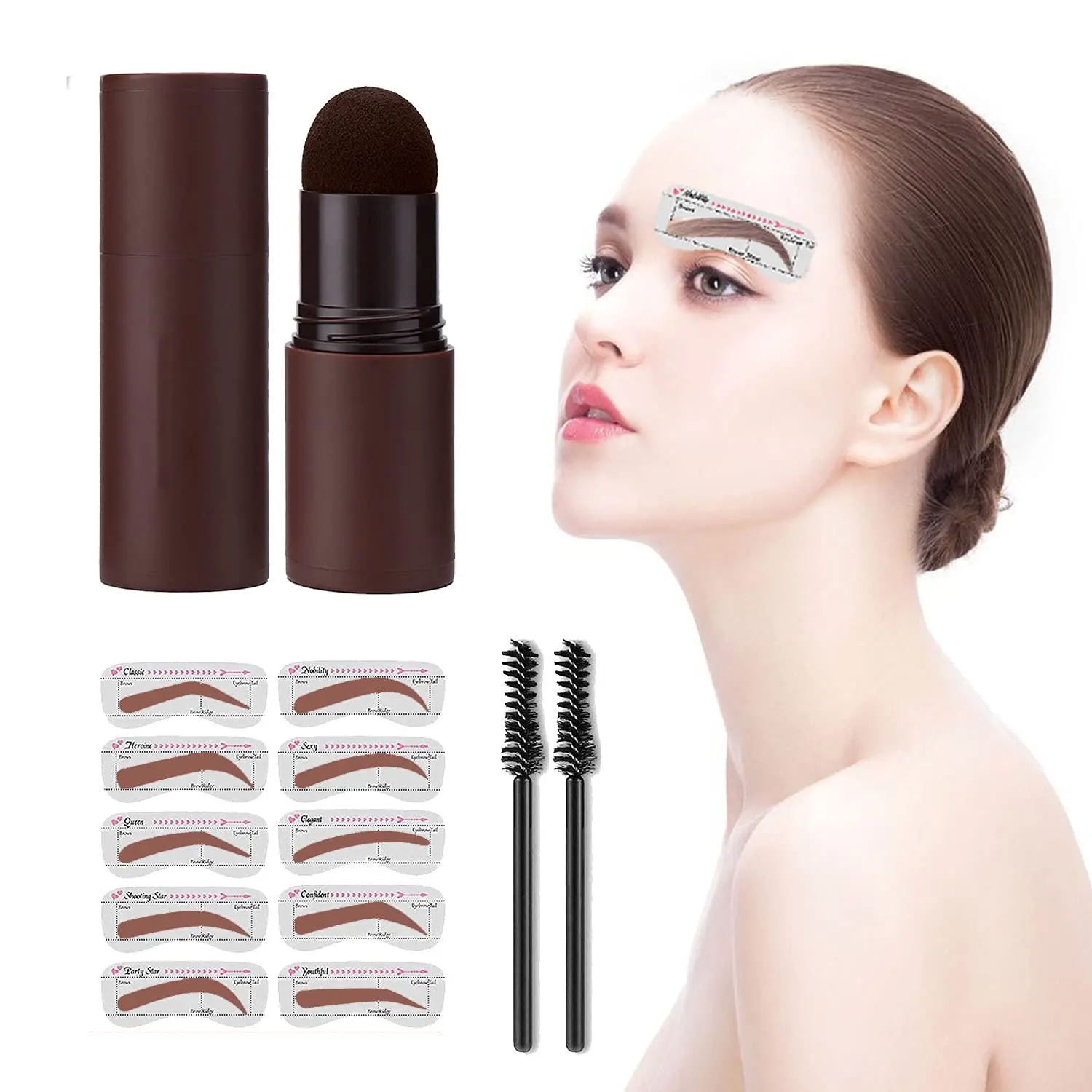 Prefect EyeBrow Stamp Shaping Kit Eyebrow Stencils Waterproof Long Stick Shape Brow Lasting Natural Contouring Makeup | Красота и
