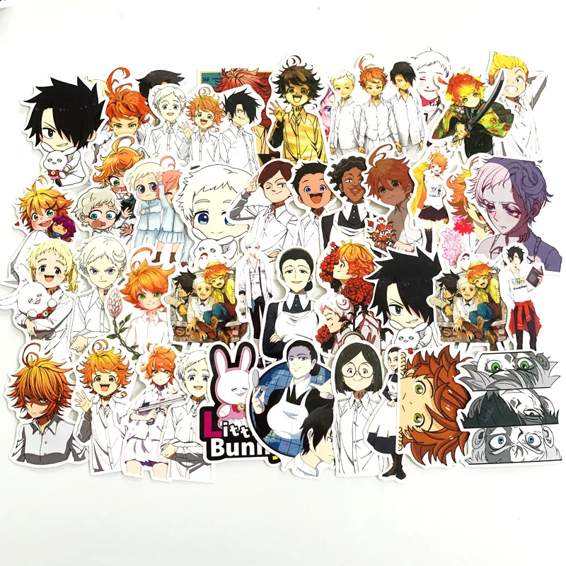 

TD ZW 48Pcs The Promised Neverland Stickers Waterproof Decal Laptop Motorcycle Luggage Snowboard Fridge Phone Car Sticker