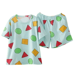Pijama Sin Chan Man Pajama Sinchan Cotton Summer Short Sets Japanese Pajamas for Couples Man and Woman Sleepwear 2021