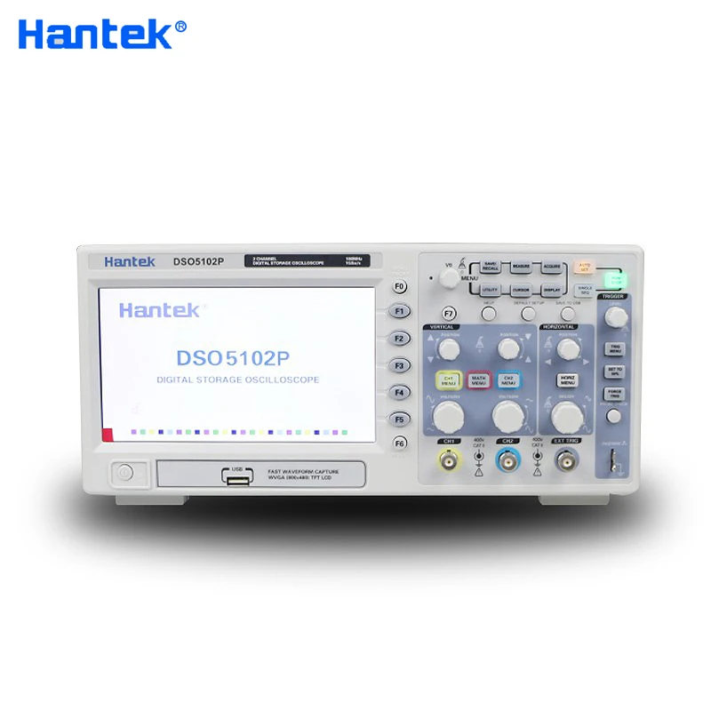 Hantek DSO5102P USB цифровой запоминающий осциллограф 2 Каналы 100 МГц 1GSa/s с 7 дюймов Цвет